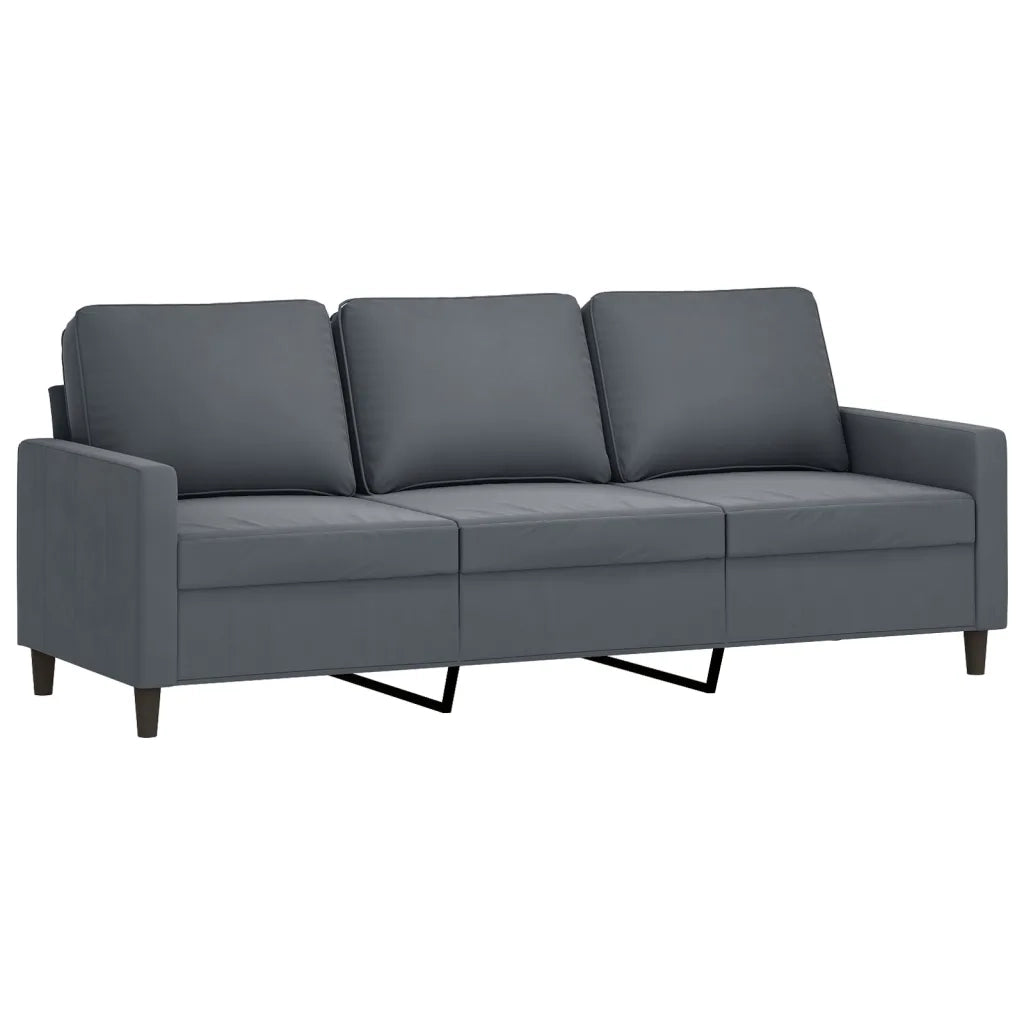 Set di Divani 4 pz con Cuscini Grigio Scuro in Velluto 3201965