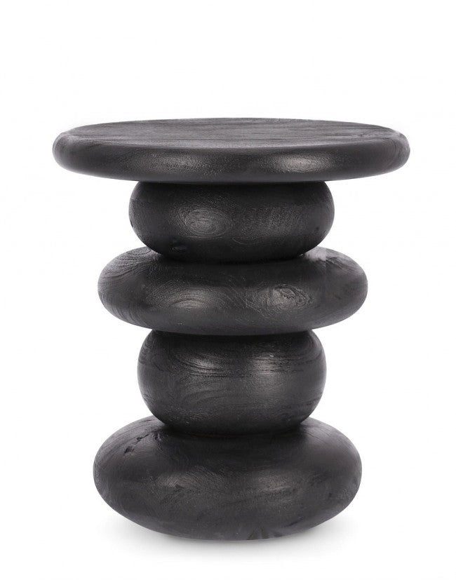 Tavolino Ø 40x45 cm Caffèblack in Legno Black