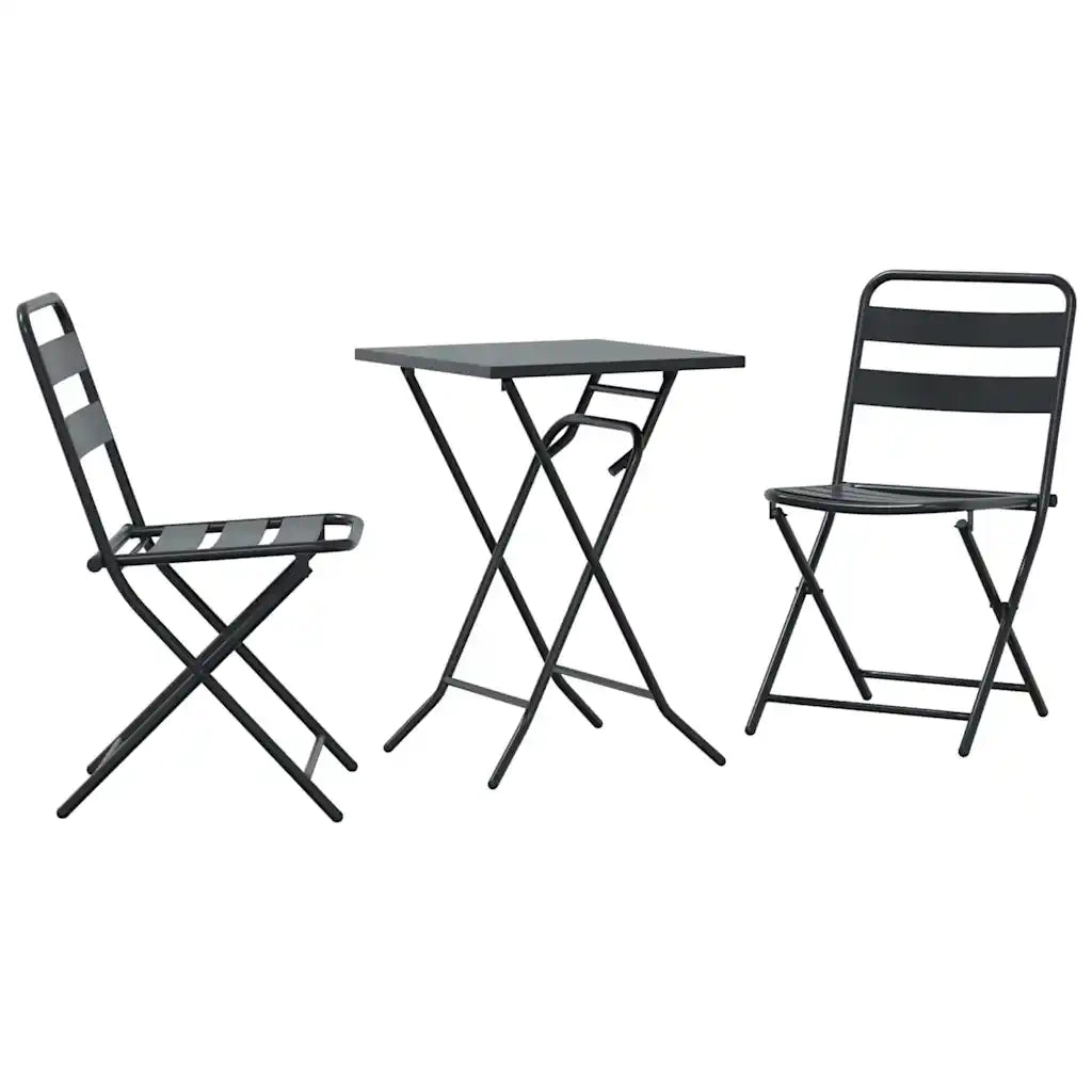 Set Bistro da Giardino 3 pcs Antracite Acciaio