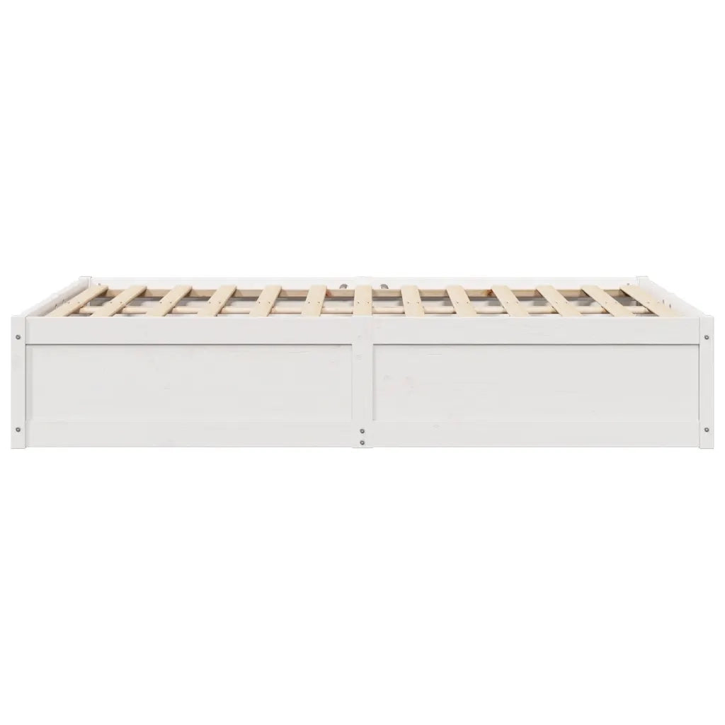Letto senza Materasso-Struttura Letto Bianco 135x190 cm Legno Massello di Pino 439969