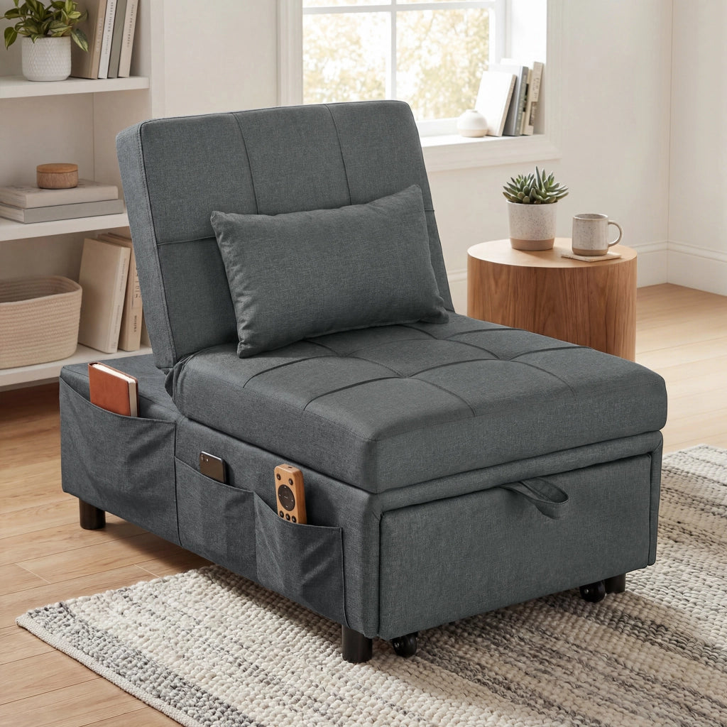 Divano letto reclinabile 2 posti ¨C Minimal ¨C Grigio