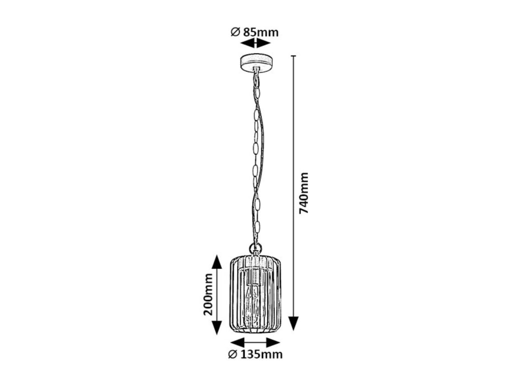 Lampada sospensione esterna industriale E27 IP44 Tarpa Rabalux