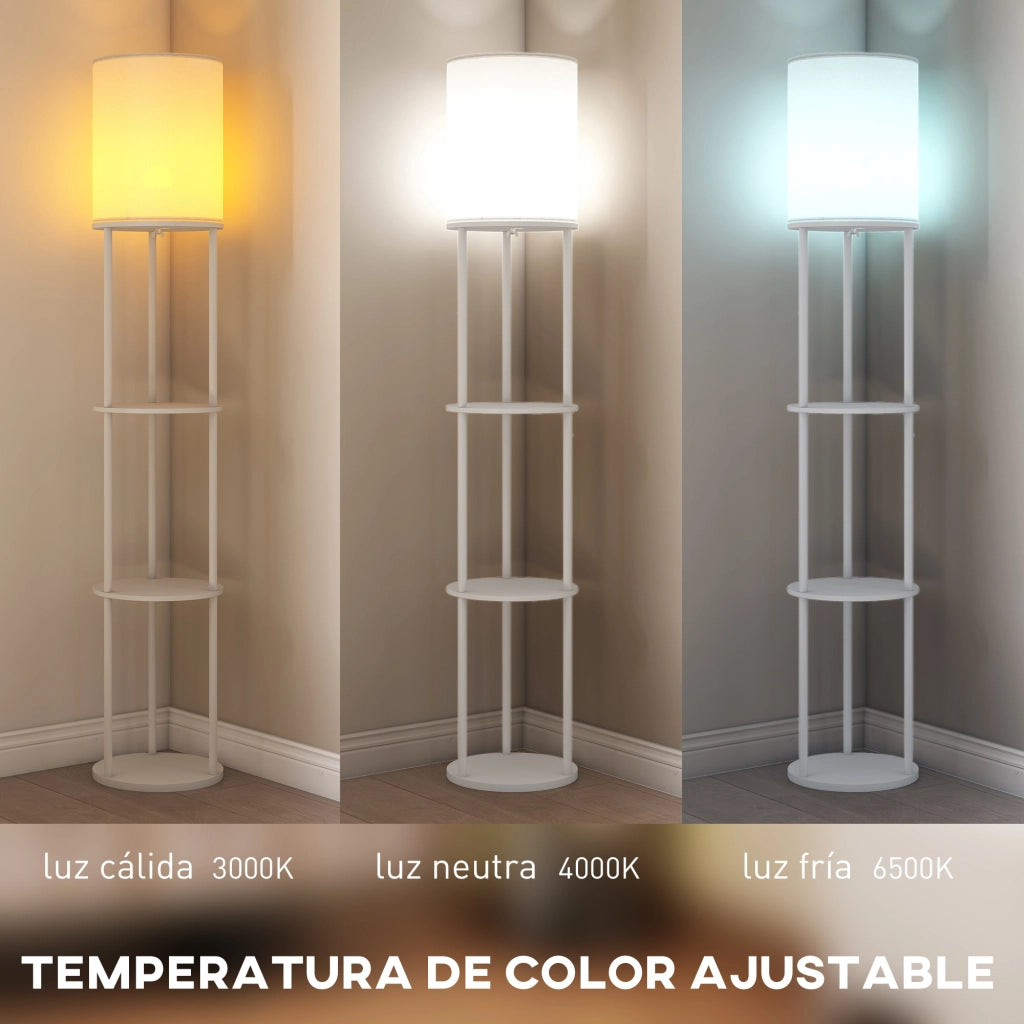 Appendiabiti con scaffale e lampada ¨C zephmum ¨C bianco
