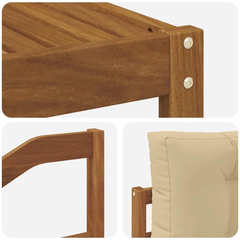 Set di divani da esterno con cuscino 7 pcs Naturale e Beige 3367911