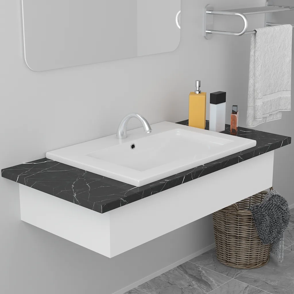 Lavabo da Incasso 61x39,5x18,5 cm in Ceramica Bianco CFW4529213
