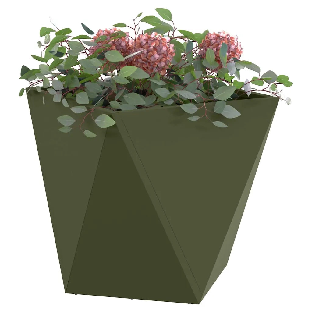 Fioriera Verde oliva 40 x 40 x 40 cm Acciaio 883828