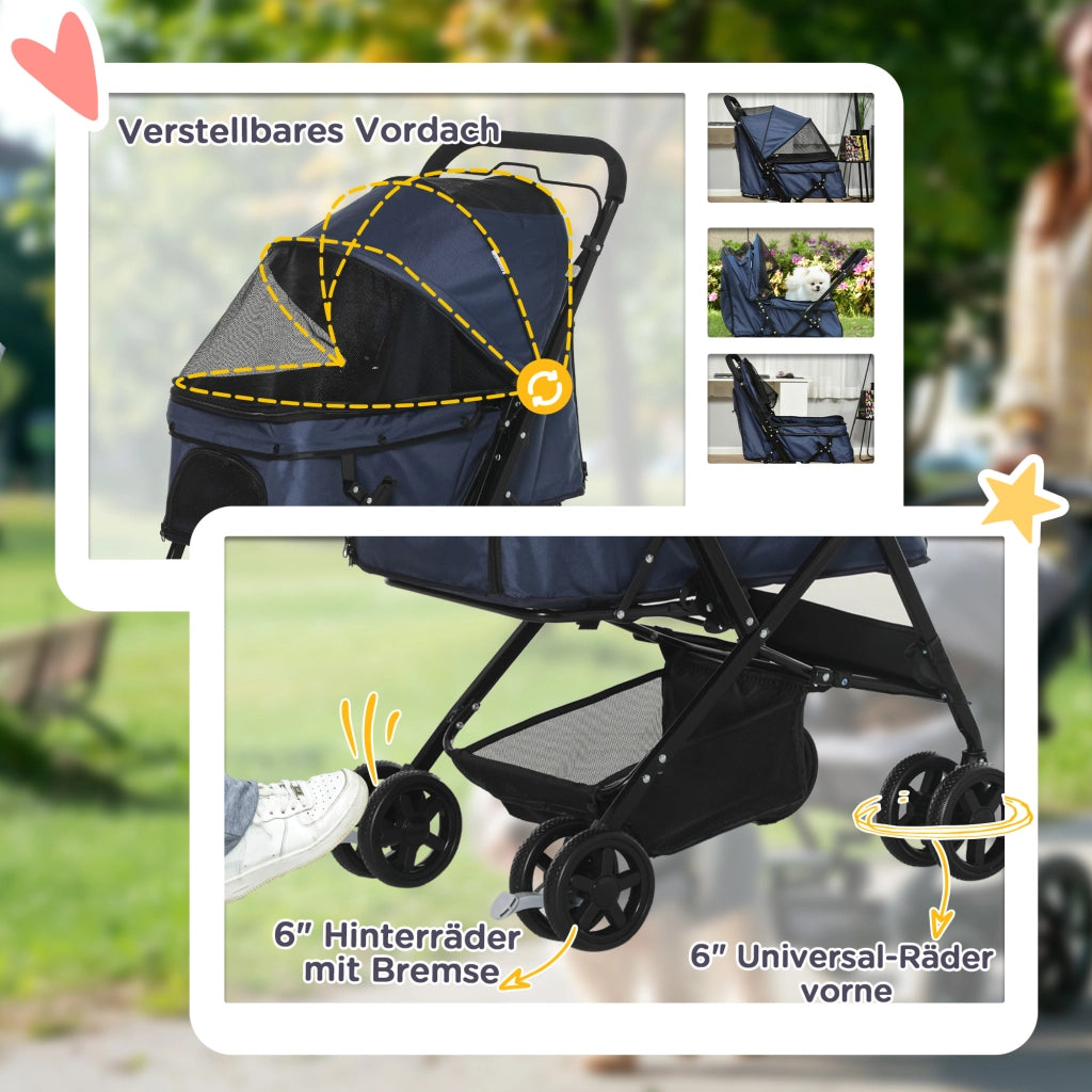 Carrello per Cani Pieghevole ¨C Minimal ¨C Blu