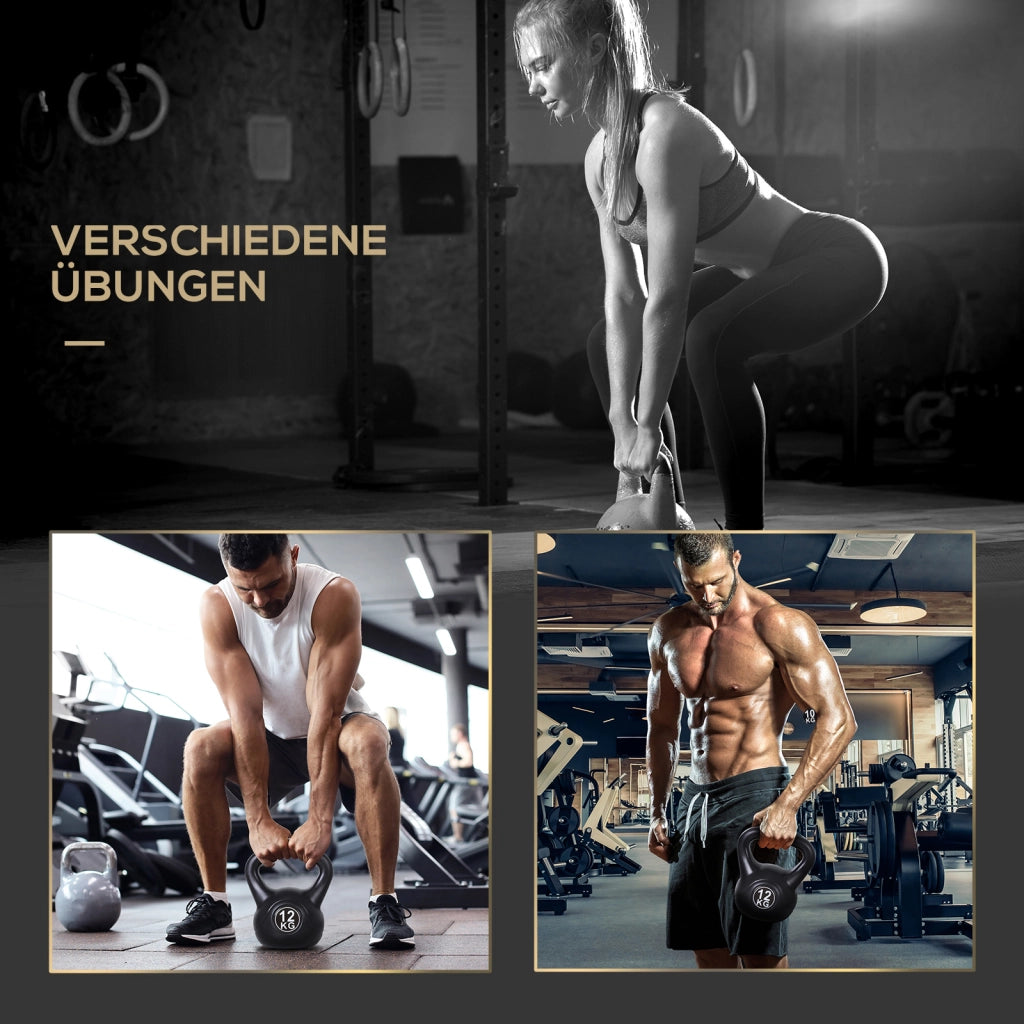 Kettlebell Kugelhantel 12 kg ¨C zephmum ¨C Nero