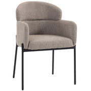 Poltrona Rembourr¨¦ con Schienale Curvo e Braccioli ¨C Minimal ¨C Marrone Chiaro