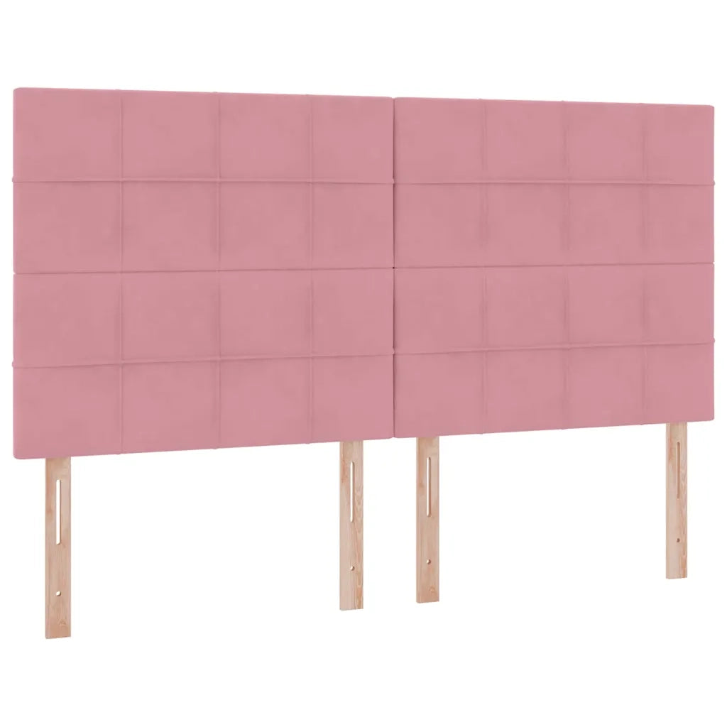 Letto con contenitore e LED con led Rosa 180 x 200 cm Velluto 3372686