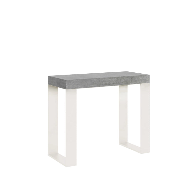 Consolle allungabile 90x40/196 cm Tecno Small telaio Bianco - Noce