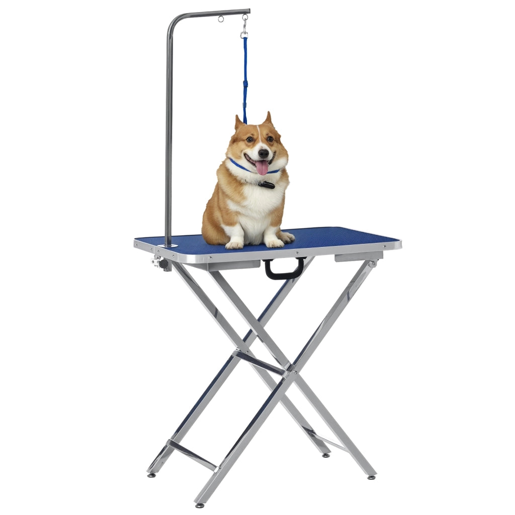 Tavolo da Toelettatura per Animali Domestici ¨C zephmum ¨C Blu 72x45x74-81 cm