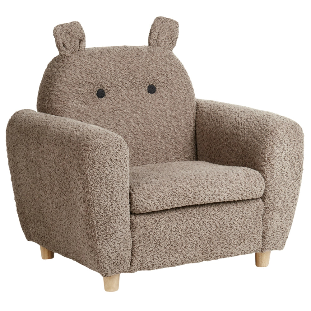 Sedia Marrone Boucle con braccioli per bambini Design moderno
