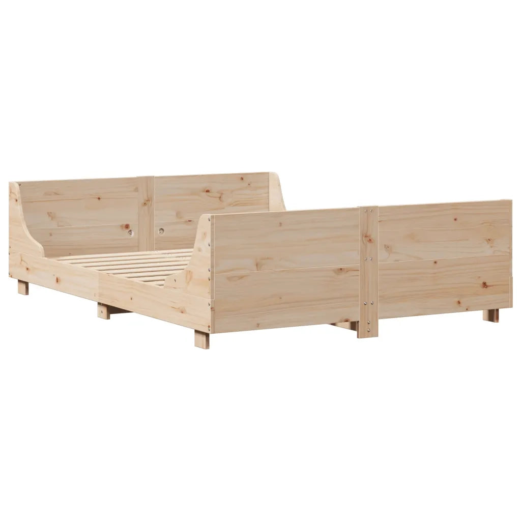 Letto senza Materasso-Struttura Letto 160x200 cm in Legno Massello di Pino 405521