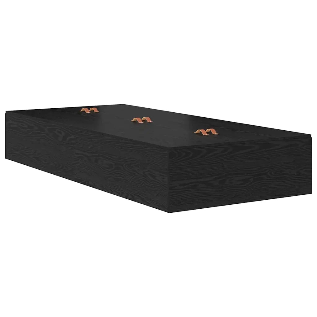 Struttura letto con contenitore-Giroletto con contenitore Rovere Nero 70 x 190 cm