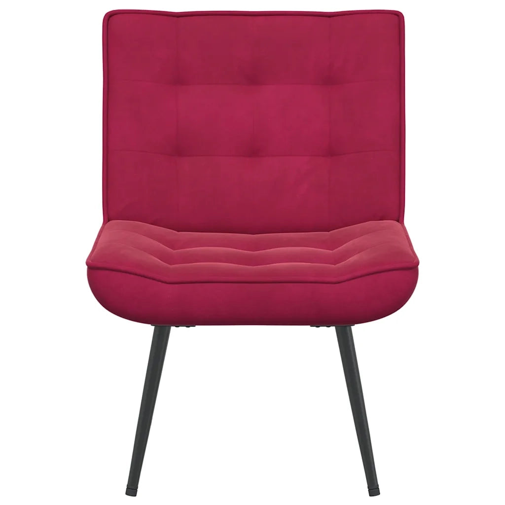 Sedia Relax 64x74x84 cm Rosso Vino in Velluto 4012321