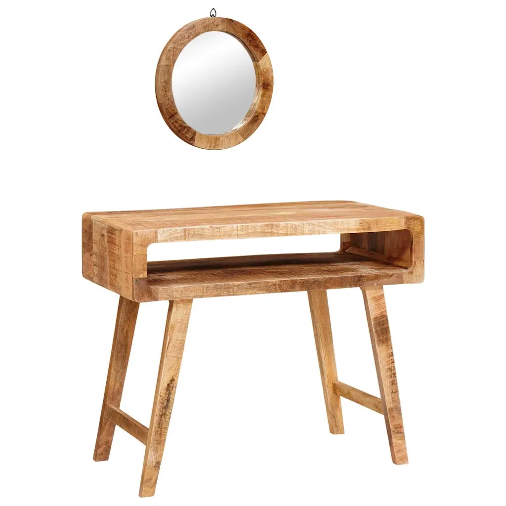 Tavolo da Trucco con specchio Marrone Legno di mango massello 4104565