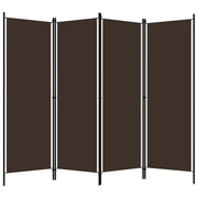 Divisorio Ambienti | Divider per stanze | Paravento a 4 Pannelli Marrone 200x180 cm