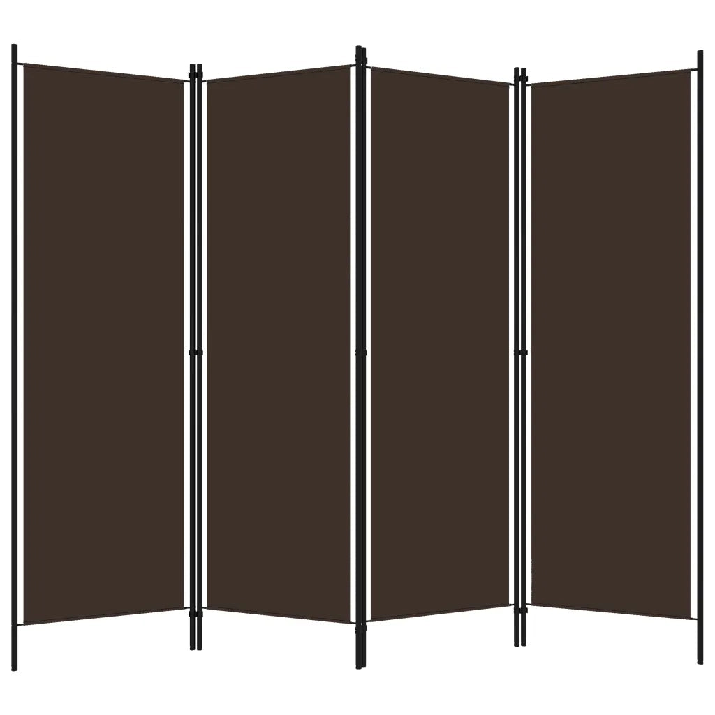Divisorio Ambienti | Divider per stanze | Paravento a 4 Pannelli Marrone 200x180 cm