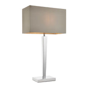 Lampada da tavolo minimal cromata paralume grigio E27