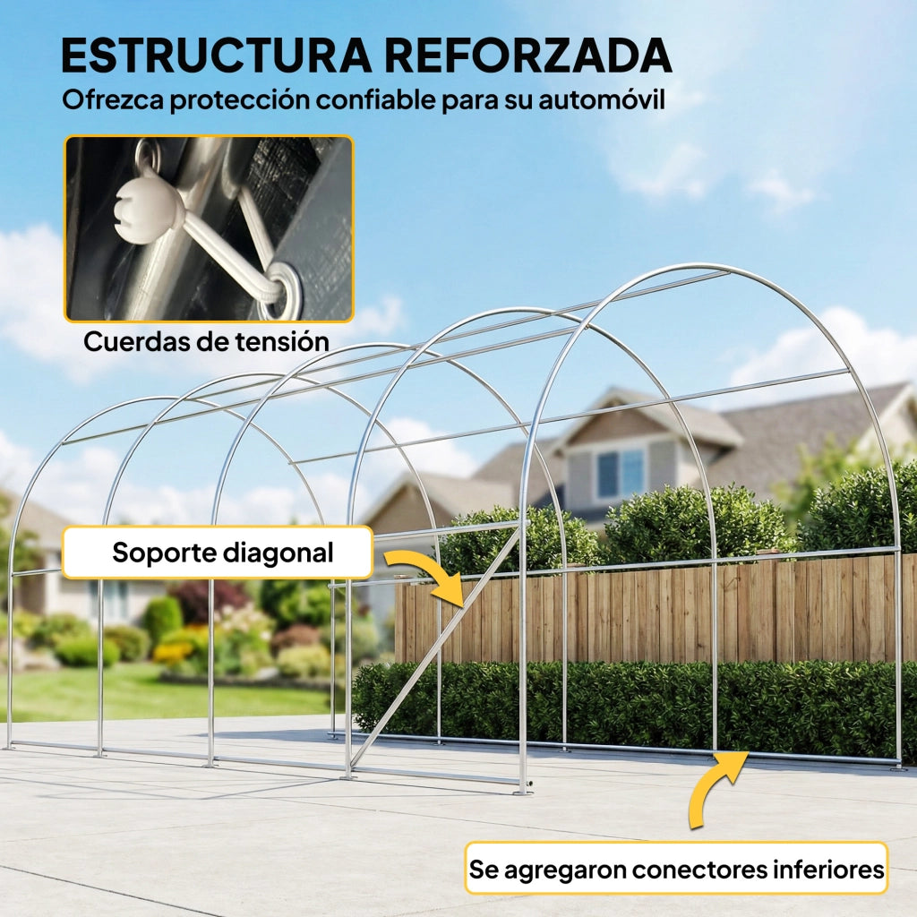 Garage Esterno per Auto 3x6 m Impermeabile ¨C Minimal ¨C Grigio Scuro