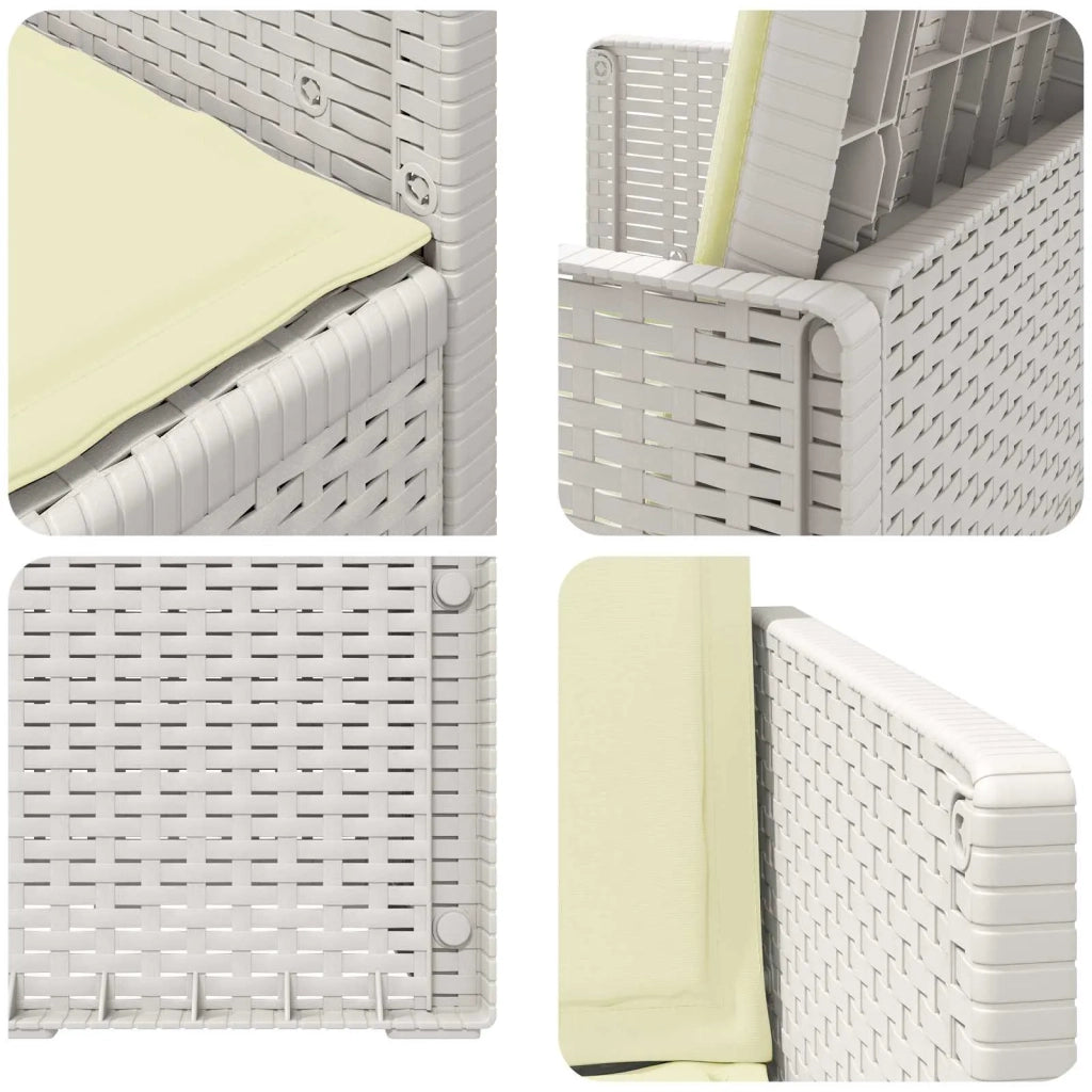 Sedie da pranzo da giardino 2 pcs Bianco e Crema PP 8000002