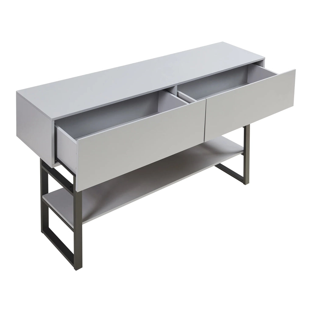 Tavolo consolle 75 x 120 x 30 cm pannello di particelle grigio chiaro 03_0010888