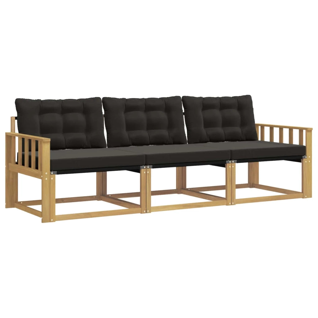 Set di divani da esterno con cuscino 3 pcs Bianco e Nero 3388370