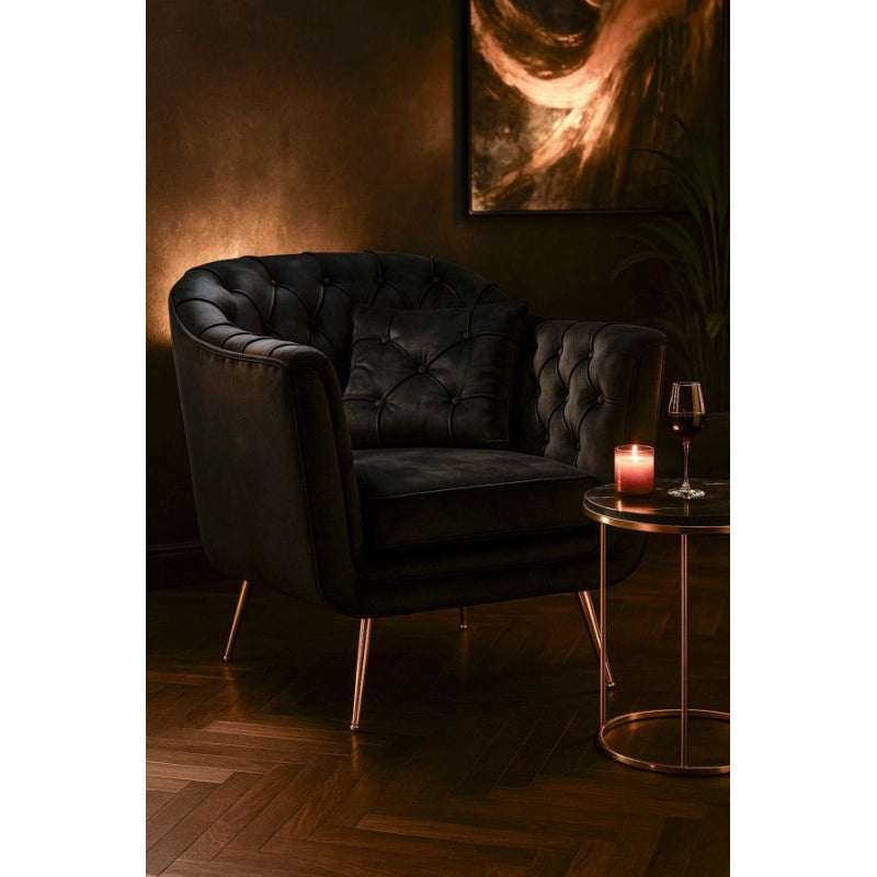 Poltrona Budapest Nera Con Cuscino cm 88x83x91