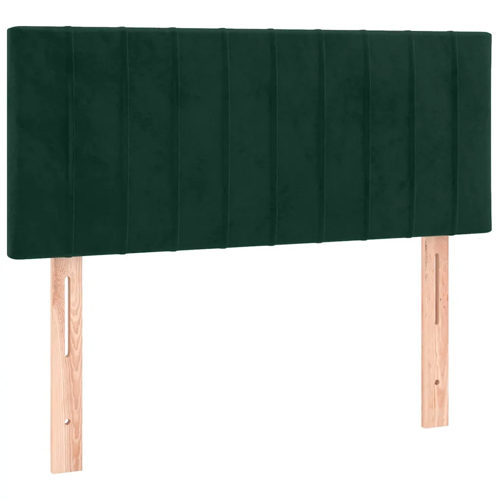 Letto a Molle con Materasso e LED Verde Scuro 120x200cm Velluto