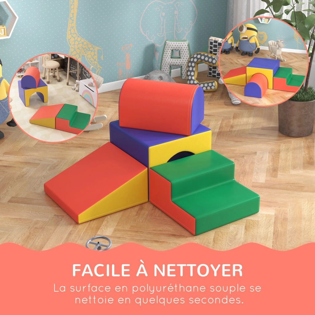 Set 4 Moduli Motricit¨¤ Bambini ¨C Xylo ¨C Schiuma EPE Multicolore