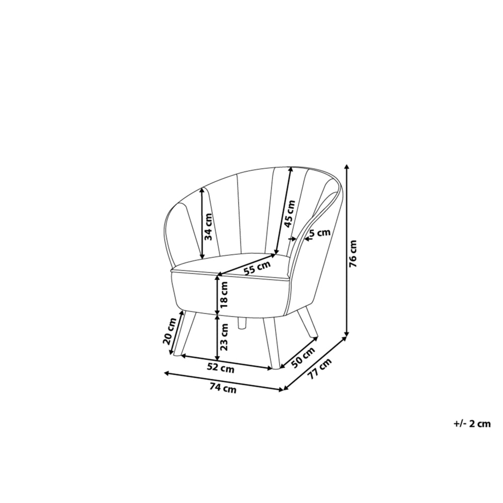 Poltrona con rivestimento in tessuto di velluto rosa Glam Shell Back  Chair