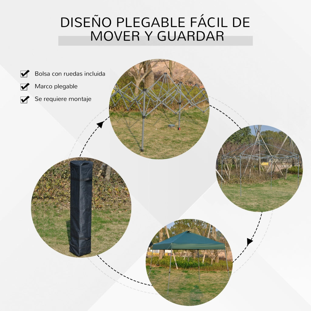 Gazebo Pieghevole 3x3m ¨C Xylo ¨C Verde Impermeabile Acciaio con Borsa Trasporto