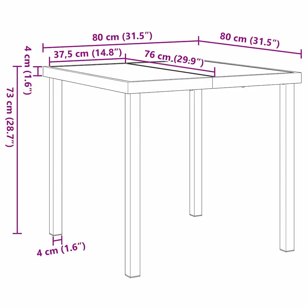 Set da Pranzo per Giardino 5 pcs Nero 3379185