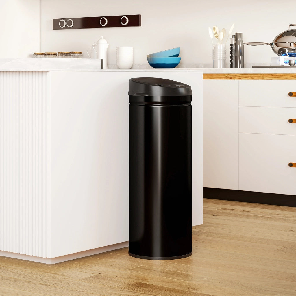 Pattumiera Automatica 50L ¨C Xylo ¨C Acciaio Inox Nero 30,5x30,5x85cm