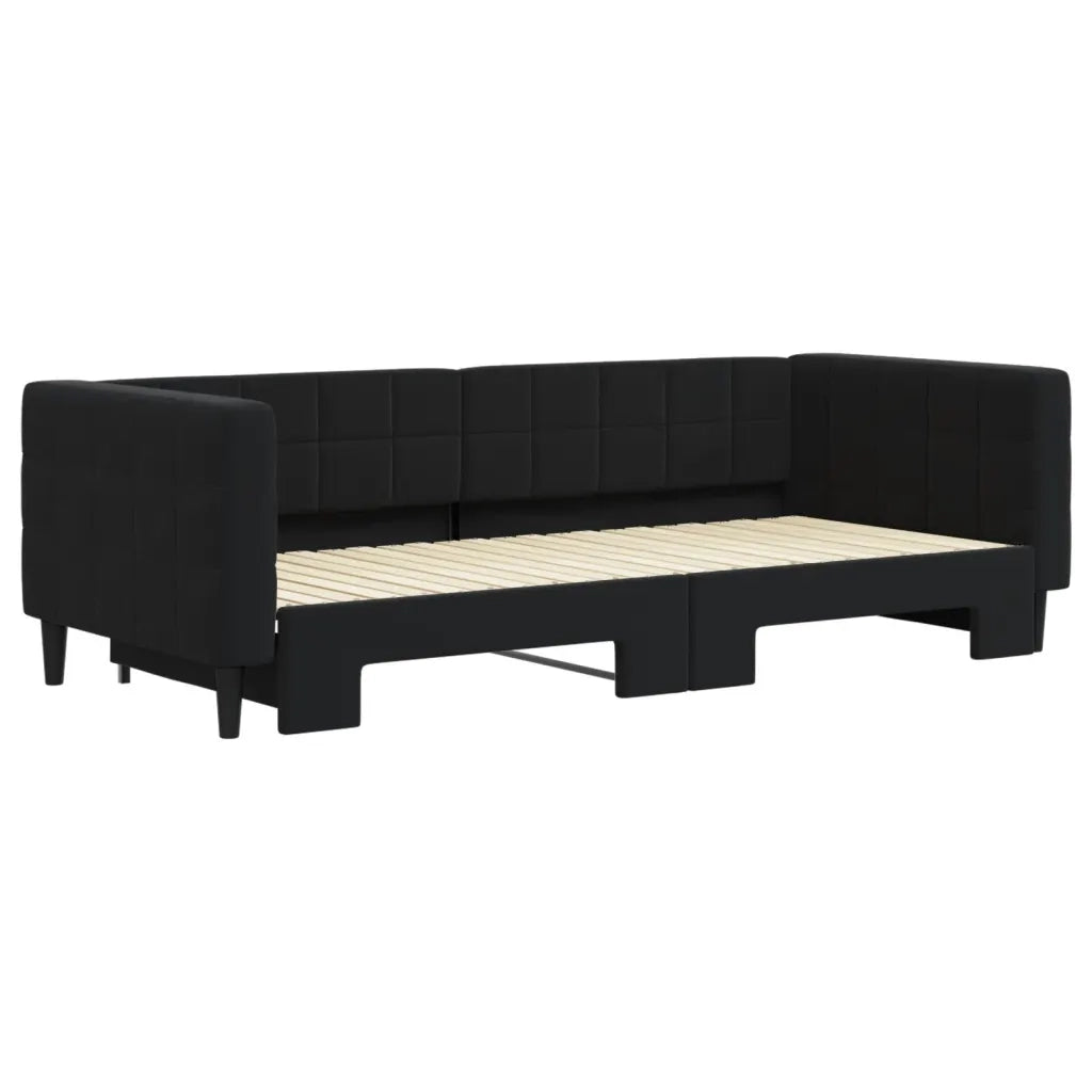 Divano letto | Sof¨¤ letto | Letto singolo Estraibile Nero 90x200 cm in Velluto