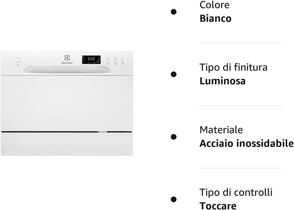 Electrolux ESF2400OW Lavastoviglie Libera Installazione 6 coperti Classe F 52 dB 6 Programmi (43.8x55x50 cm) colore Bianco