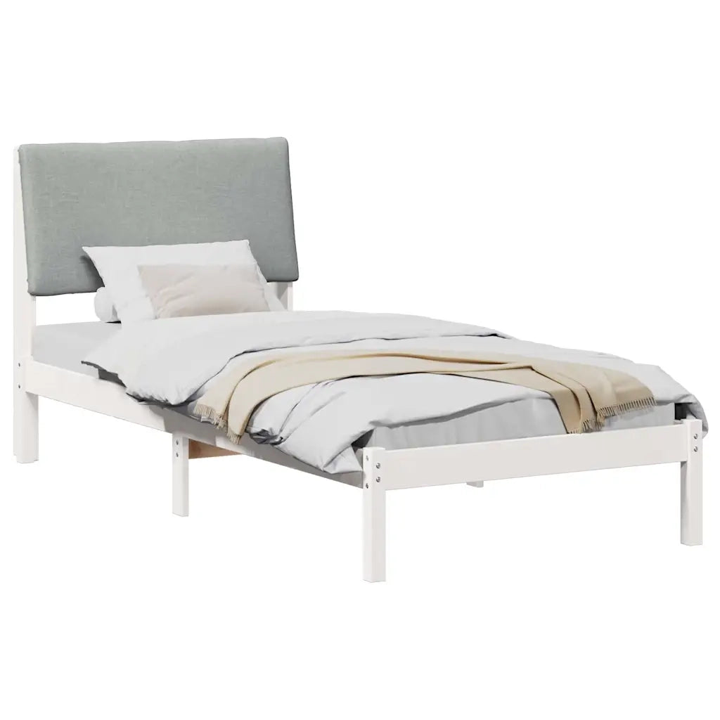 Struttura del Letto Bianco e grigio chiaro 90 x 190 cm