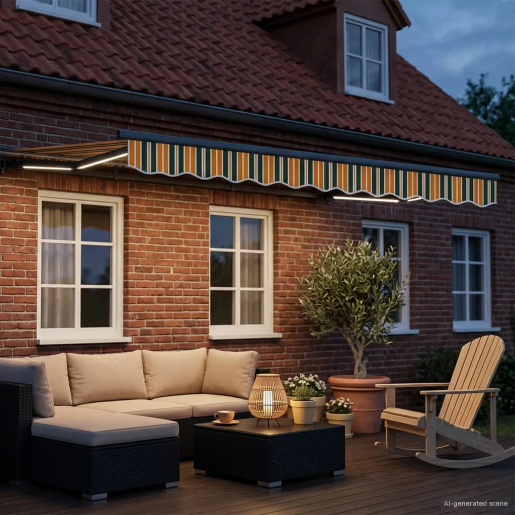 Cornice per Tenda Manuale con LED 3 x 2,5 m 3420817
