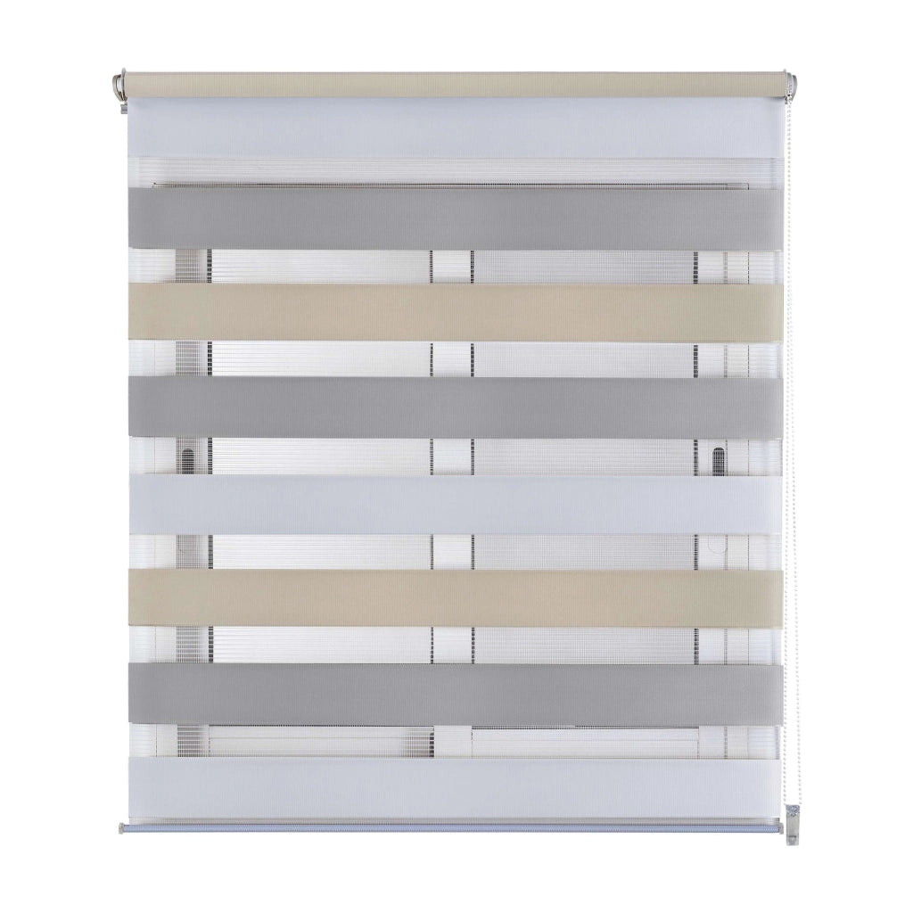Tenda a Rullo giorno / notte installazione senza foratura EasyFix Bianco-grigio-beige 60x180 cm