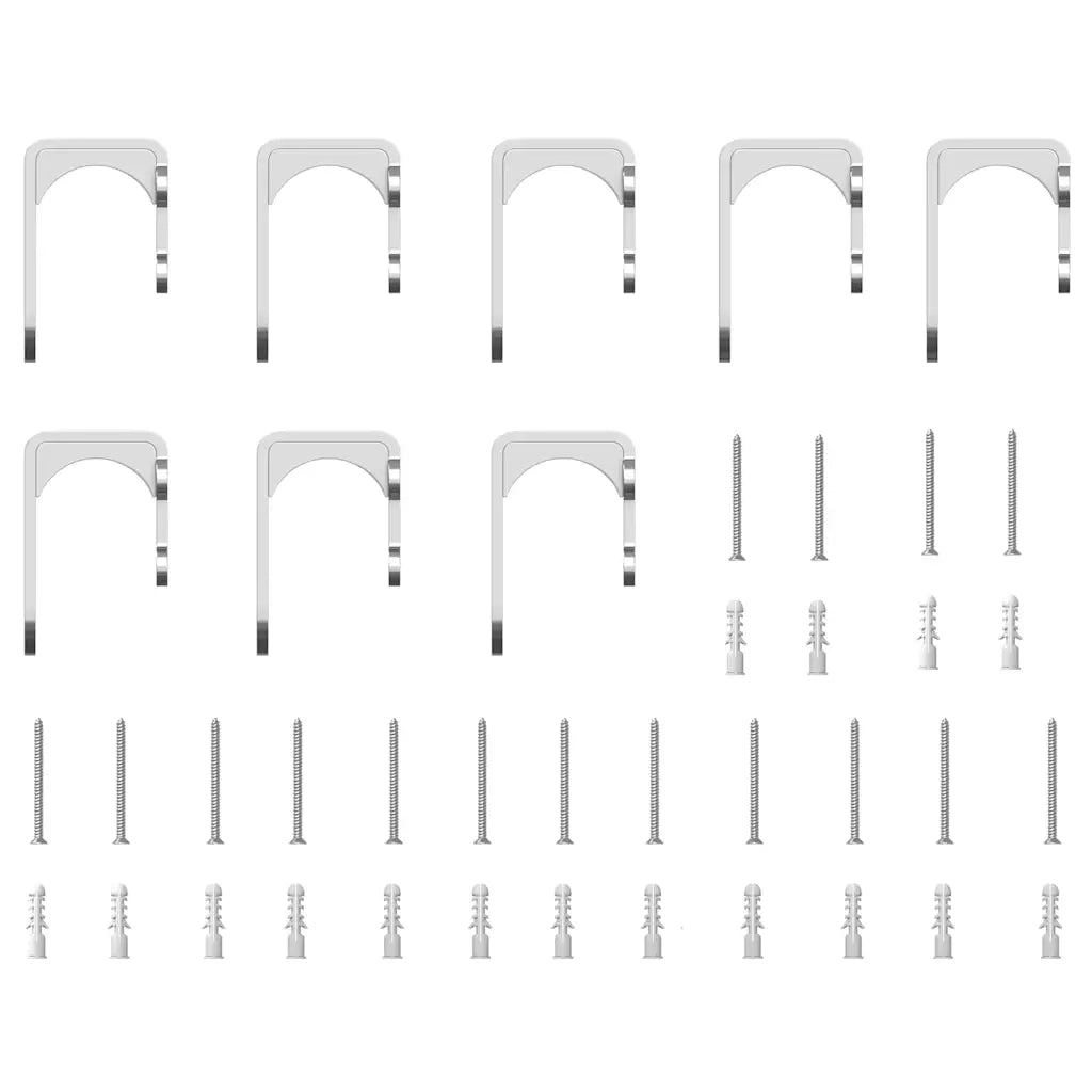 Kit Binari Porta Scorrevole 366 cm Acciaio Inossidabile Argento 3295771