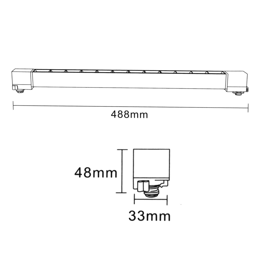 Faretto binario track monofase barra 12 LED 26W resa 312W luce spot orientabile interni negozio 230V BIANCO LUCE 6000K