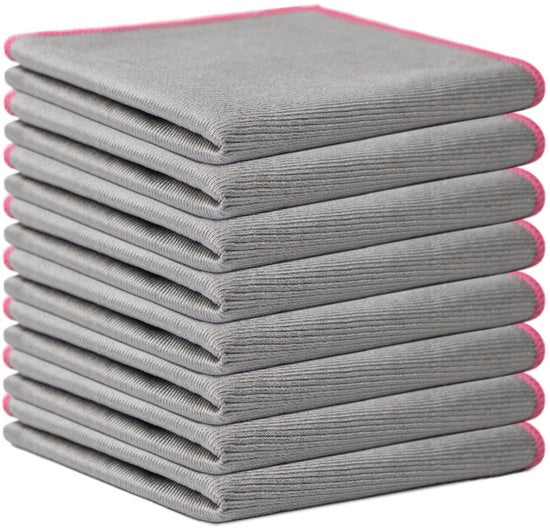 12 asciugamani di microfibra per pulizia - Asciugamani multifunzionali portatili per finestre, specchi, parabrezza, schermi, TV, tablet e posate - Superassorbenti - 30x30cm