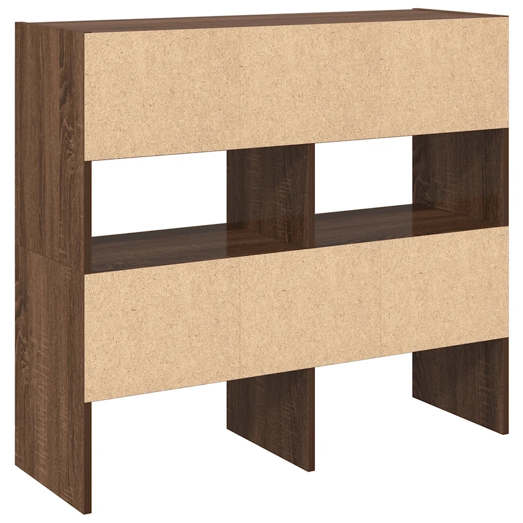 Scarpiere 2 pz Impilabili-Set di 2 Scaffale per scarpe Rovere Marrone 89,5x30x40 cm