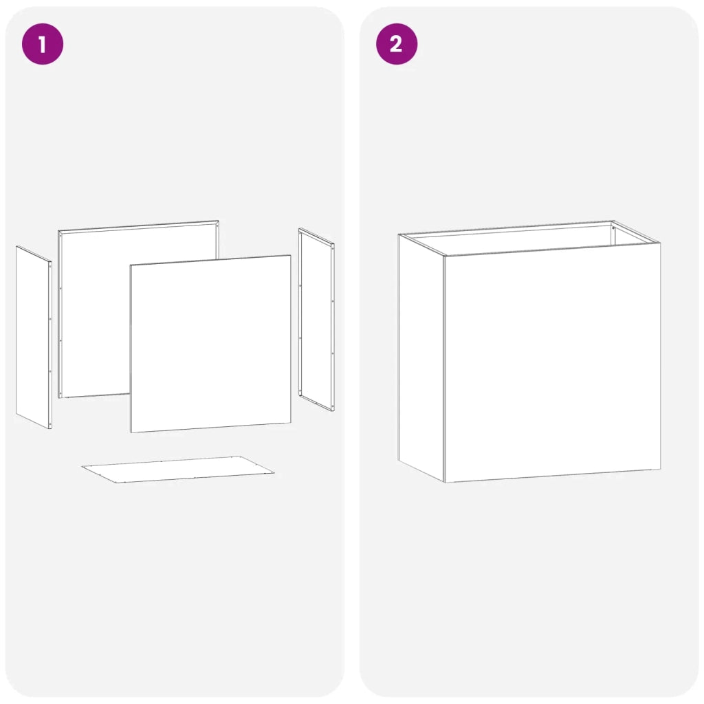 Vaso da giardino 2 pz Argento 50 x 30 x 40 cm Acciaio Inox 8005521