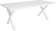 Tavolo da pranzo in legno massello - 4 a 8 posti - Dimensioni 200x90x75cm - Formato rettangolare - Bianco - X poten