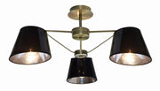 Lampada soffitto Candellux Cortez 3xE14 66cm nero-ottone