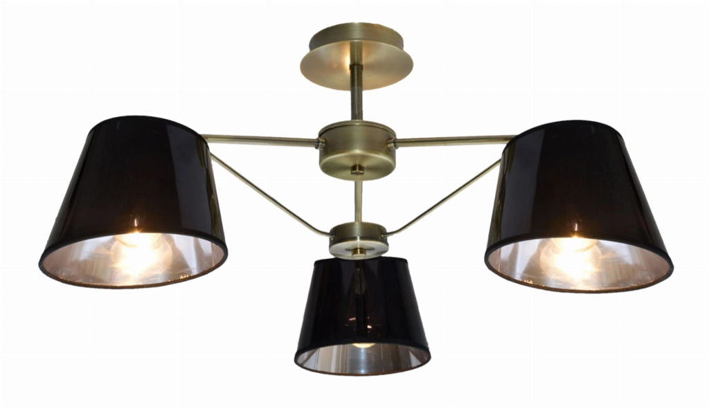 Lampada soffitto Candellux Cortez 3xE14 66cm nero-ottone
