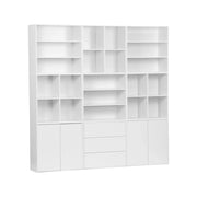 Libreria modulabile decorazione legno 9 elementi, bianco