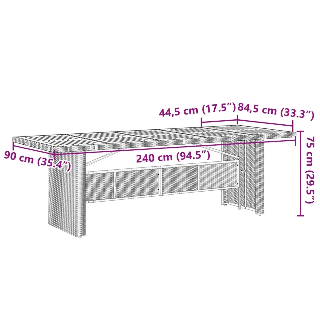 Set Bistrò da Giardino 9 pz con Cuscini in Polyrattan Nero 3277231